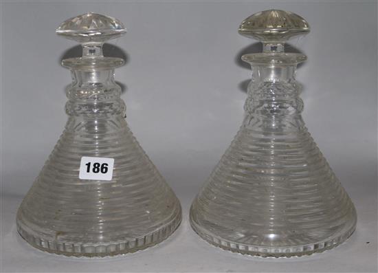A pair of Regency style ships decanters